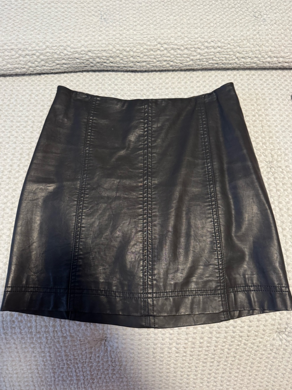 Free People Black Faux Leather Skirt
